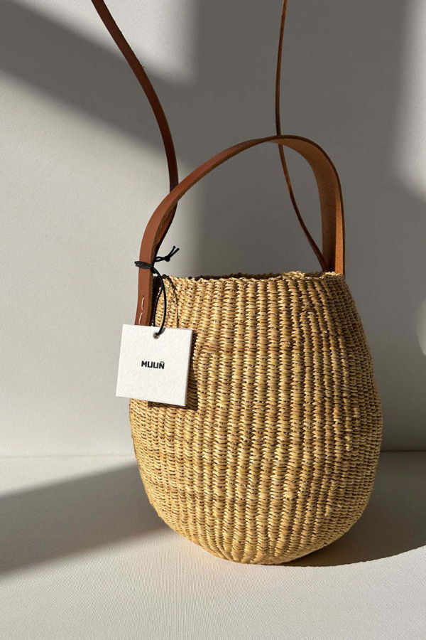 Muun Straw Bucket Bag - Natural / Tan