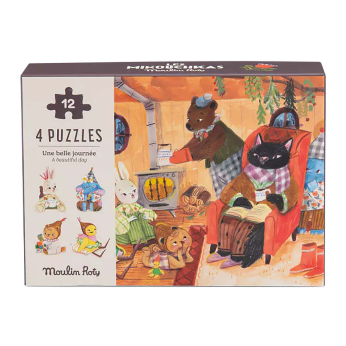 KIDS Moulin Roty Les Minouchkas A Beautiful Day Puzzle Set - Multicolour - Image 1 of 8