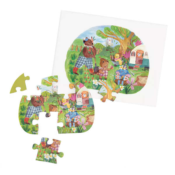 KIDS Moulin Roty Les Minouchkas A Beautiful Day Puzzle Set - Multicolour