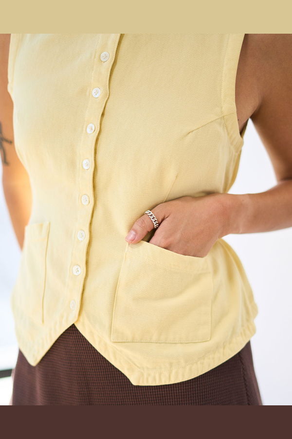 Noble Flared Vest - Butter