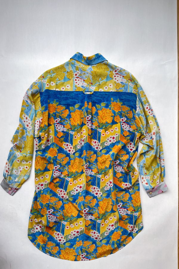 Anntian Silk Shirt Top - Print ABC