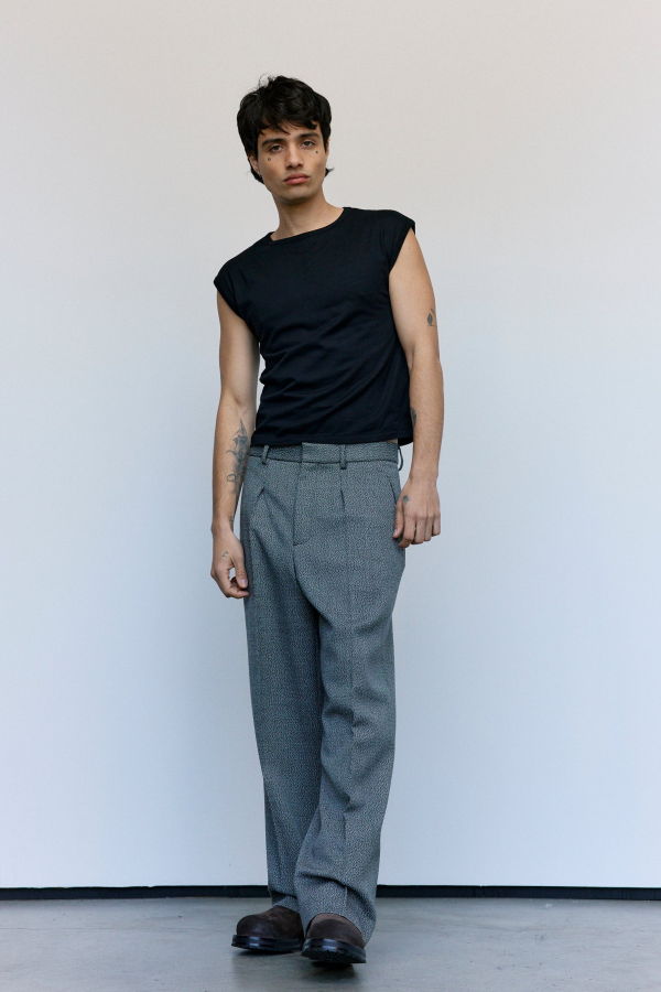 SECOND/LAYER Static Gray Wool Saico Trousers