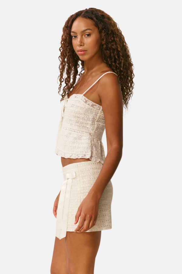 LoveShackFancy Niraya Cami Top - Off White