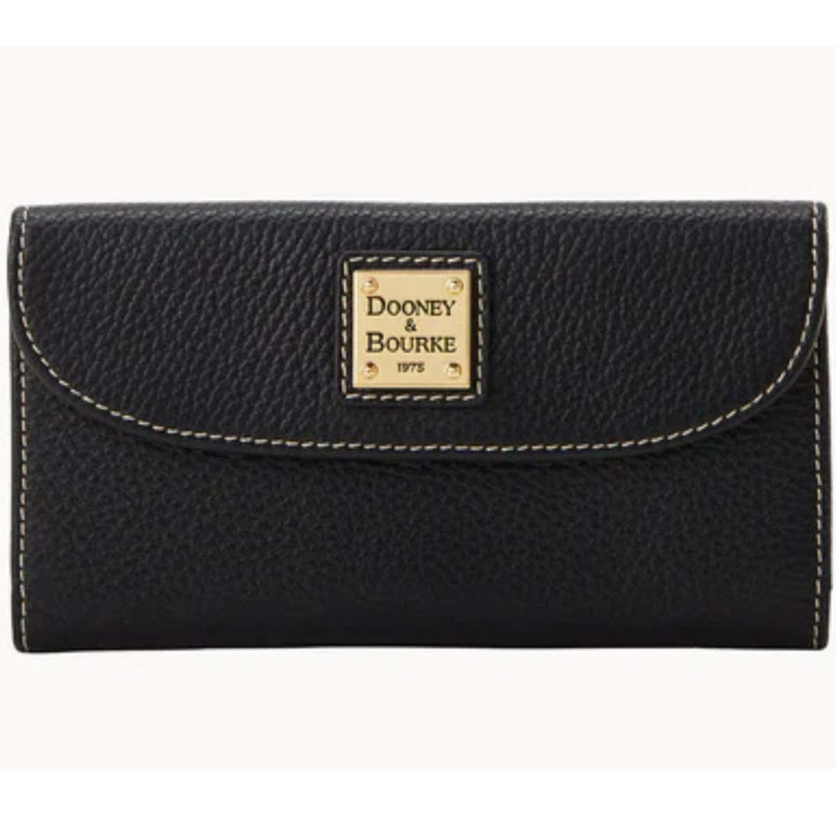 Dooney & Burke Lucca Pebbled Leather Continental Clutch - Black - Image 1 of 3