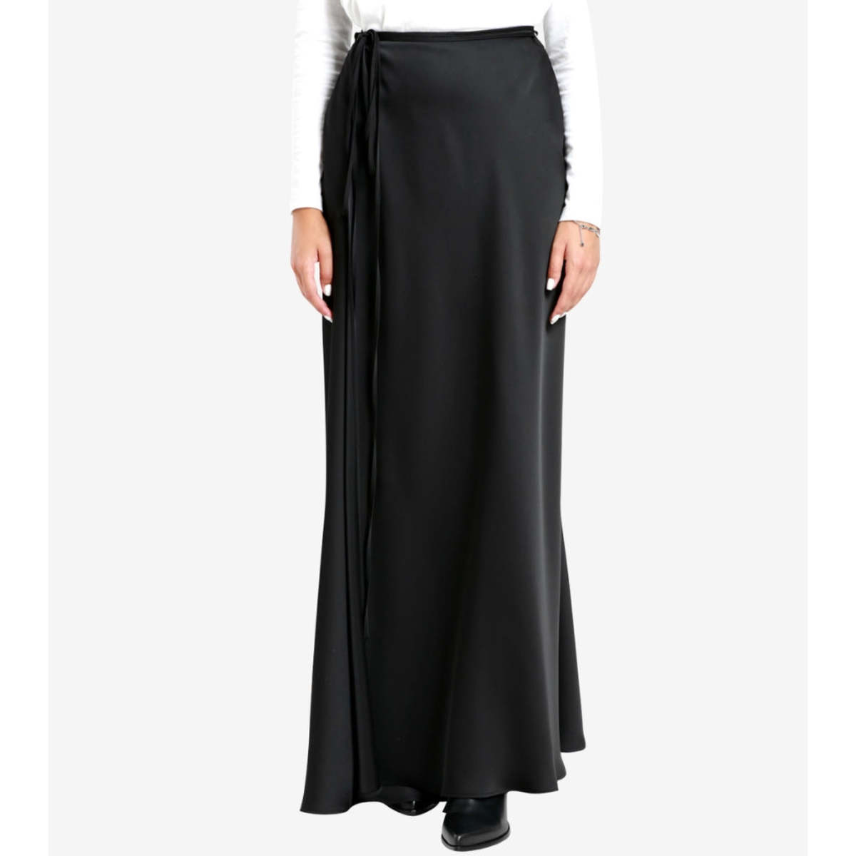 Philosophy Di Lorenzo Serafini Silk Midi Skirt - Black - Image 2 of 4