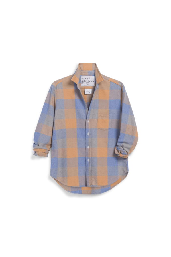 Frank & Eileen Eileen Relaxed Button-Up Shirt - Large Blue/Camel Check