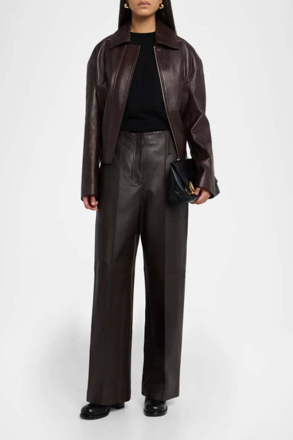 A.L.C. Liam Leather Pants - Bordeaux