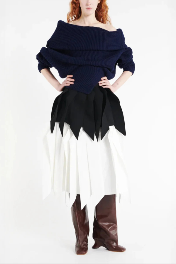 A.W.A.K.E. MODE A-Line Skirt with Panel - Black