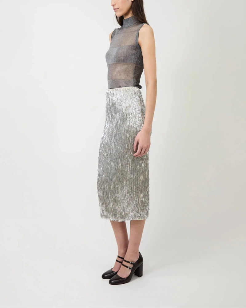 AKNVAS Tao Pencil Skirt - Silver