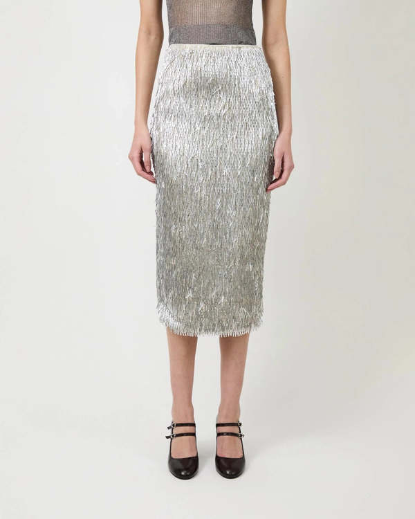 AKNVAS Tao Pencil Skirt - Silver