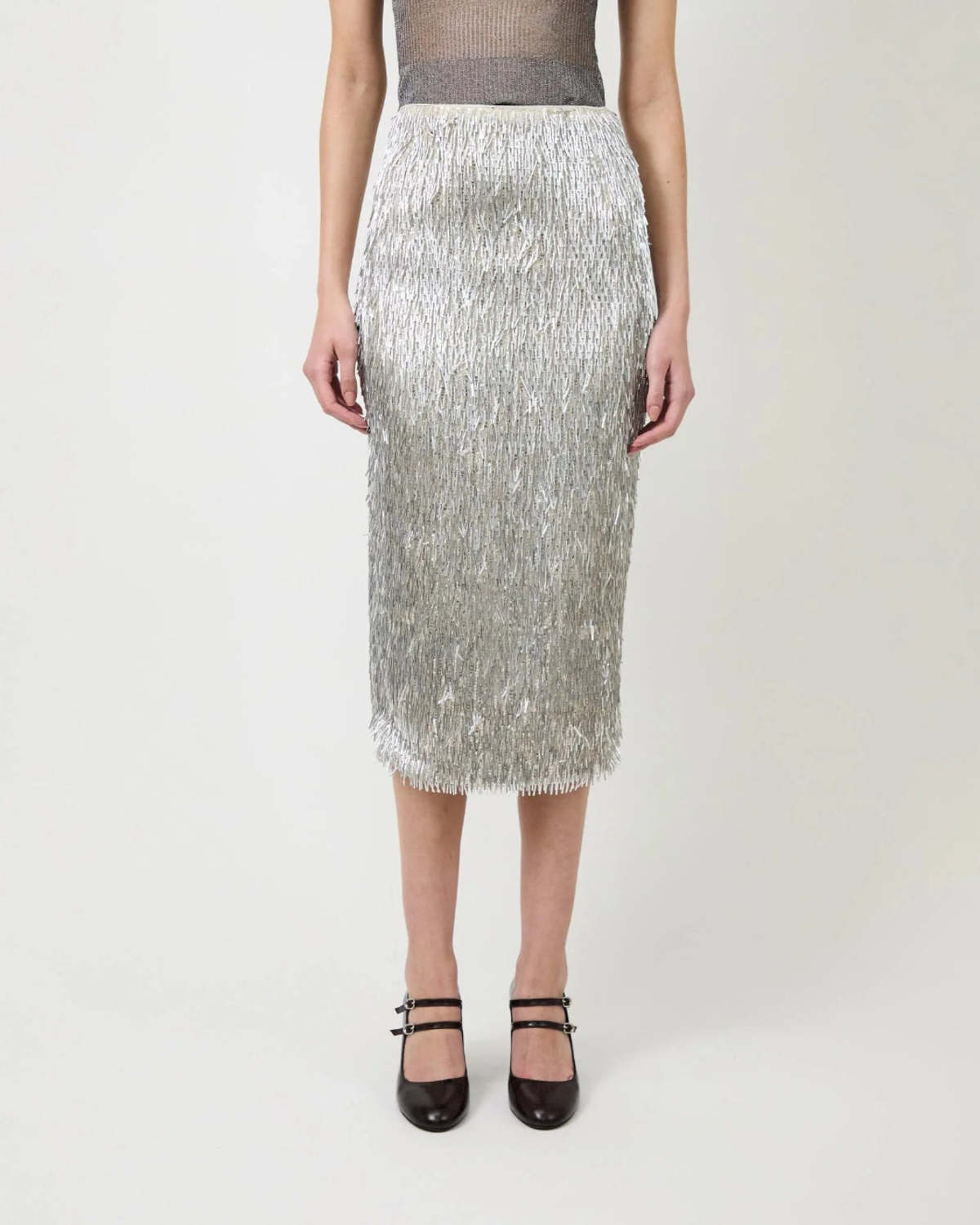 AKNVAS Tao Pencil Skirt - Silver - Image 5 of 8