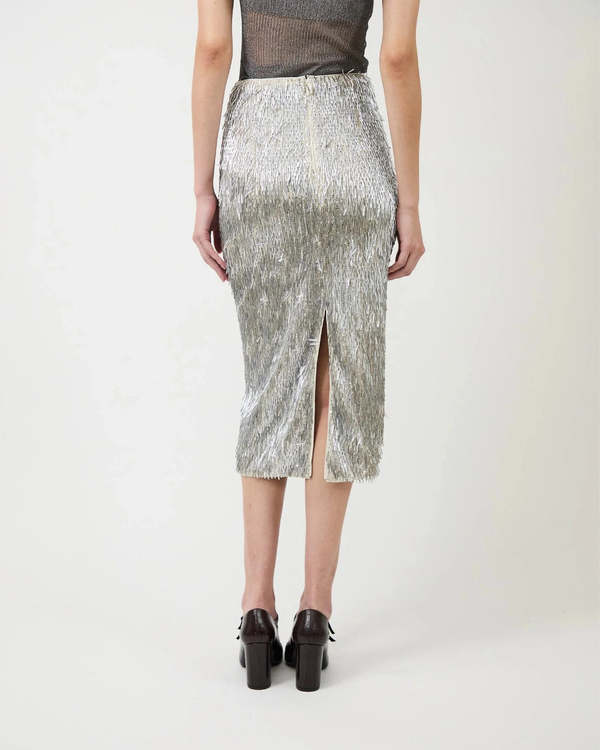 AKNVAS Tao Pencil Skirt - Silver