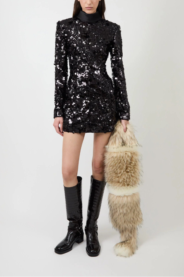 AKNVAS Toni Sequin Dress - Black