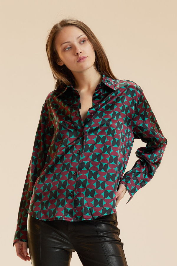 Cynthia Rowley Collectible Silk Shirt - Burgundy