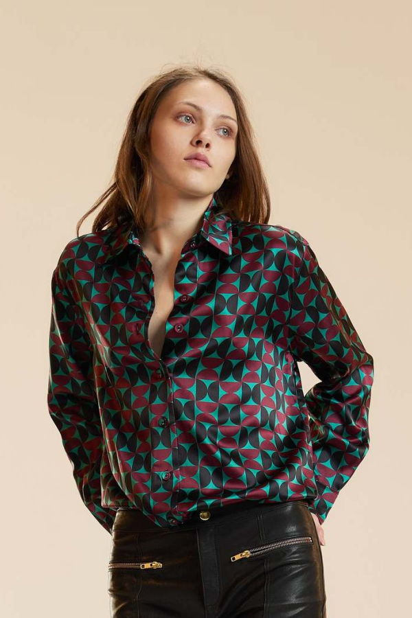Cynthia Rowley Collectible Silk Shirt - Burgundy