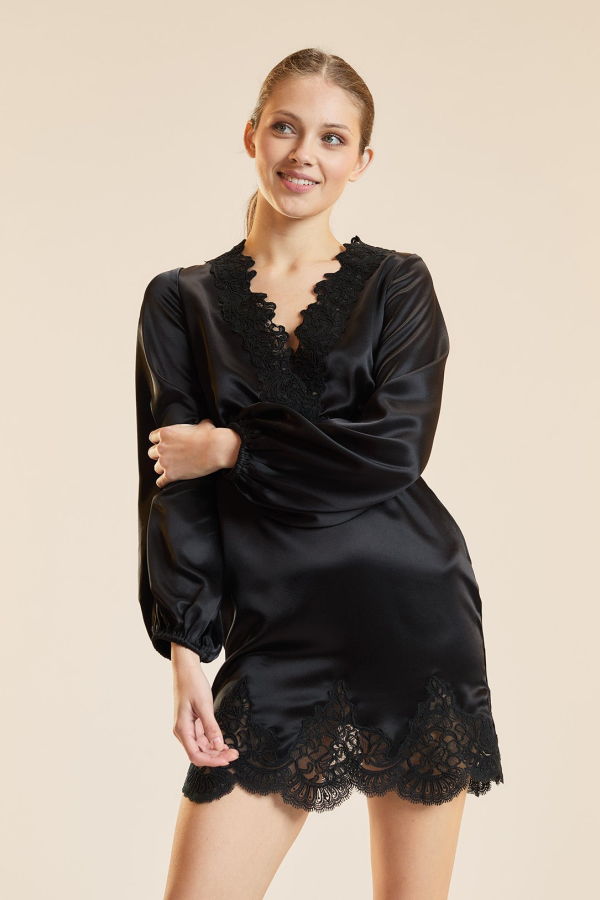 Cynthia Rowley Garbo Silky Lace Dress - Black