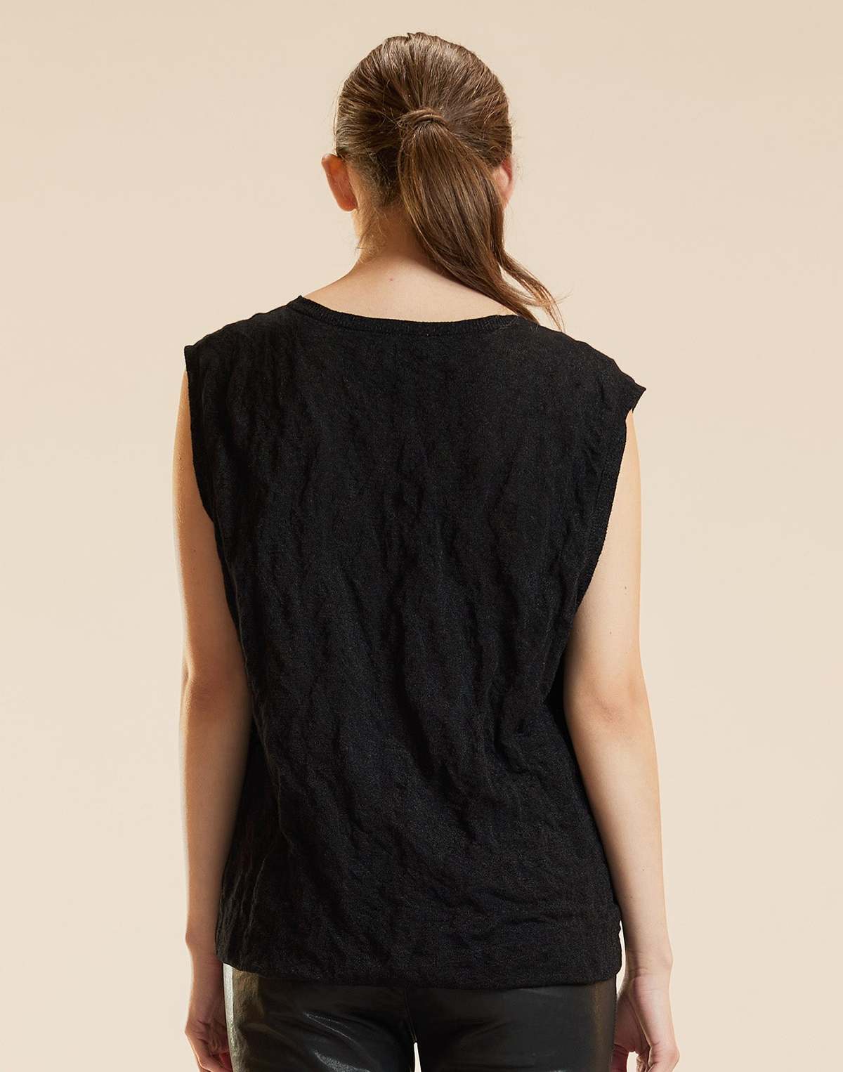 Cynthia Rowley Parchment Tank Top - Black - Image 5 of 7