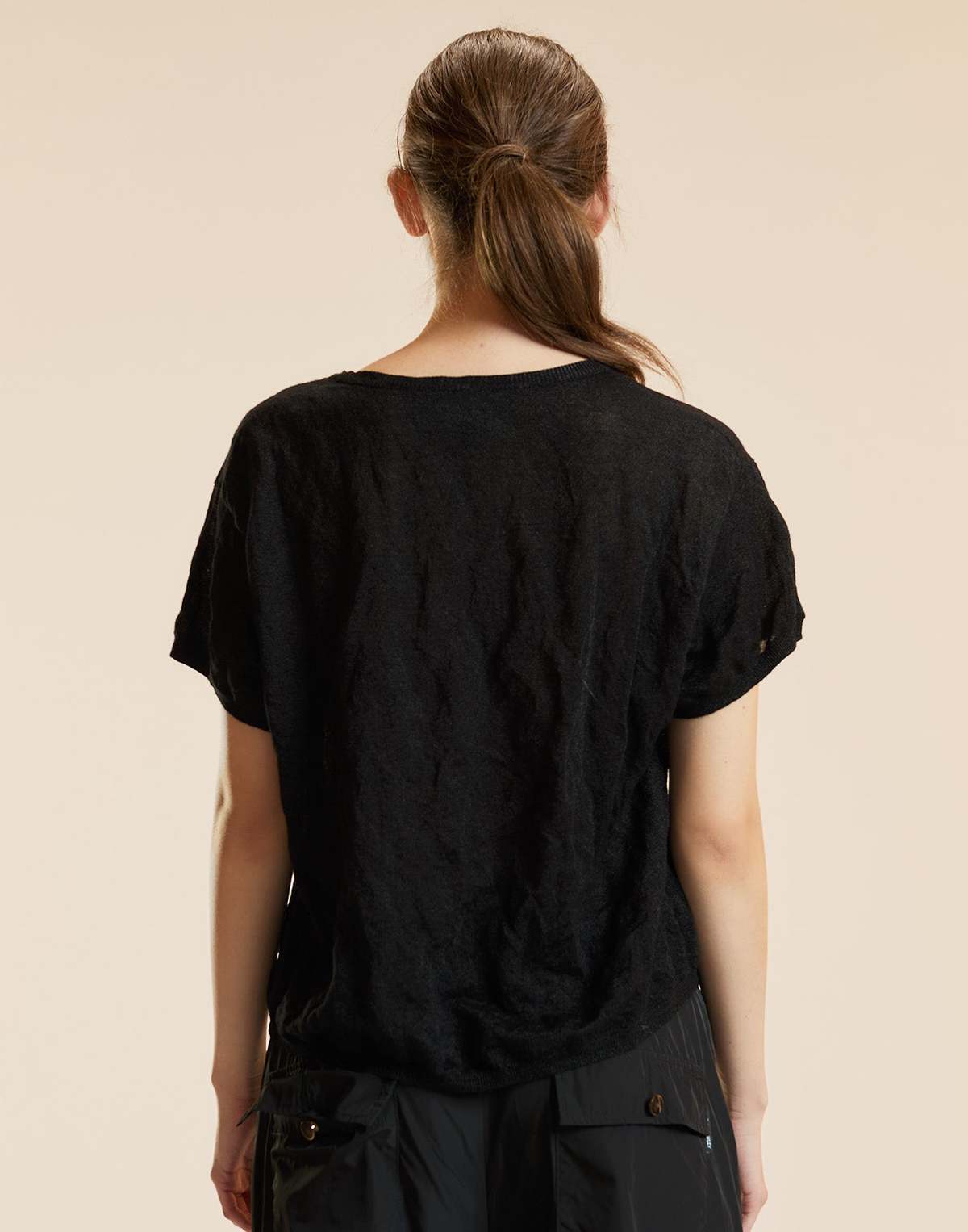 Cynthia Rowley Parchment Tee - Black - Image 6 of 7