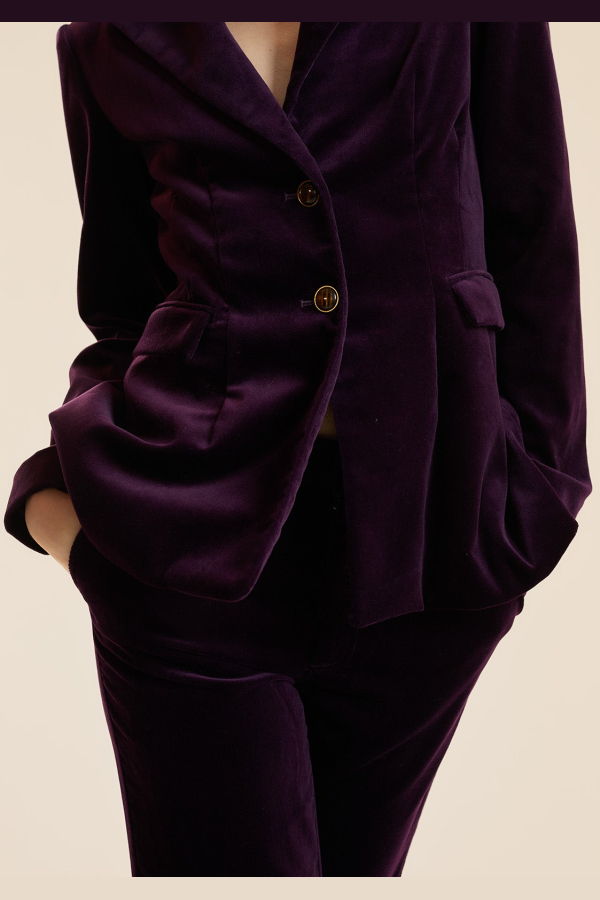 Cynthia Rowley The Chelsea Suit Cropped Pant - Purple