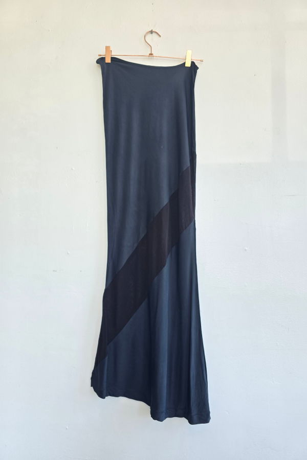 Vintage Slinky Mesh Cutout Skirt - Black