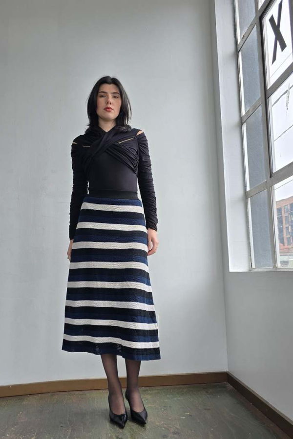 Vintage Sonia Rykiel Crochet Striped Skirt