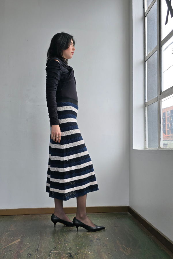 Vintage Sonia Rykiel Crochet Striped Skirt
