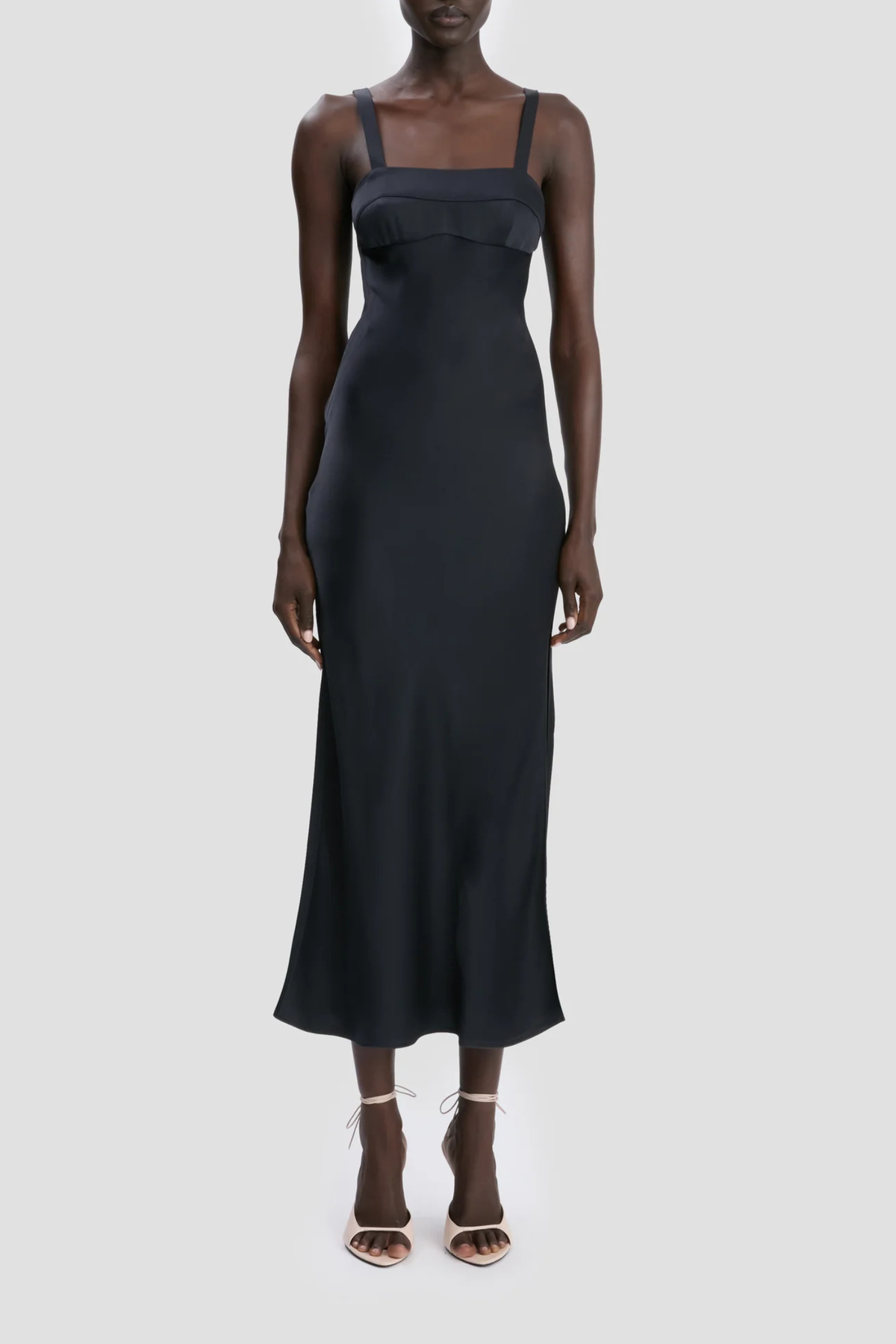 Victoria Beckham Cami Dress With Side Slit Dress - Navy - Image 2 of 4
