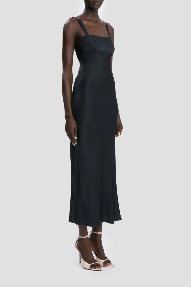 Victoria Beckham Cami Dress With Side Slit Dress - Navy