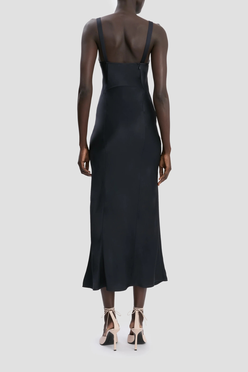 Victoria Beckham Cami Dress With Side Slit Dress - Navy