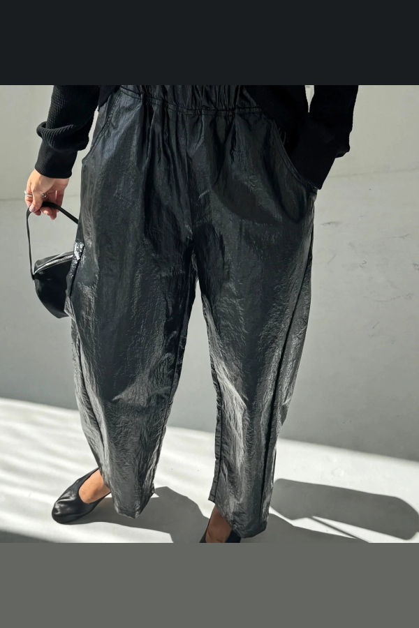 Le Bon Shoppe Liquid Nylon Arc Pants - Lacquer Black