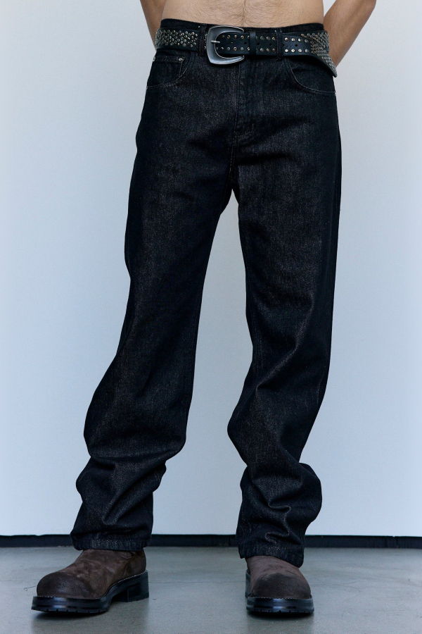 SECOND/LAYER Vintage Black Stone Wash Big Papi Jeans