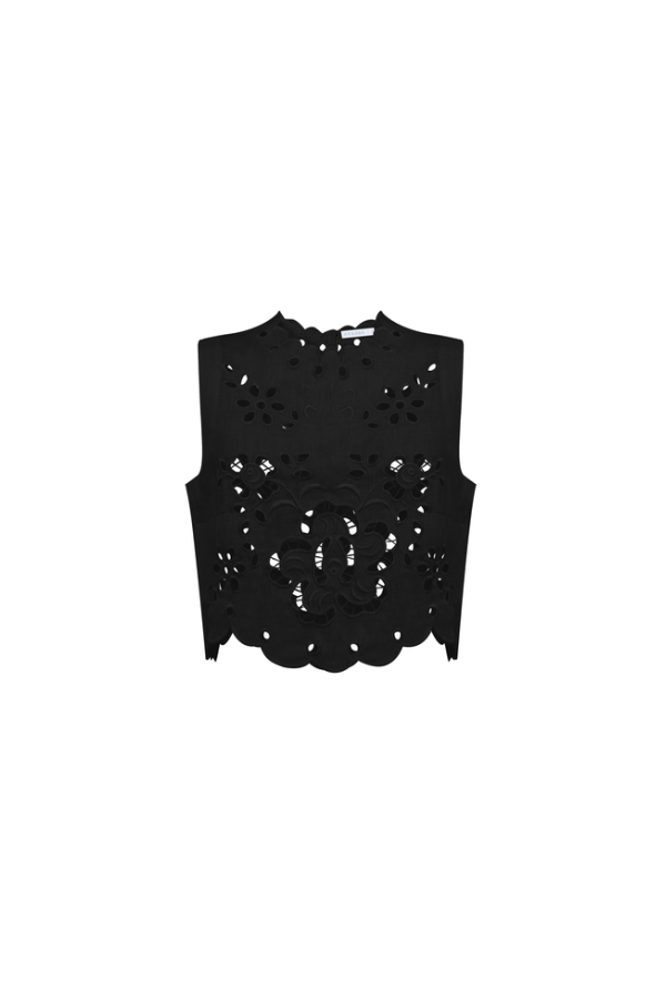 Annabo Celestial Garden Crop Top - Black