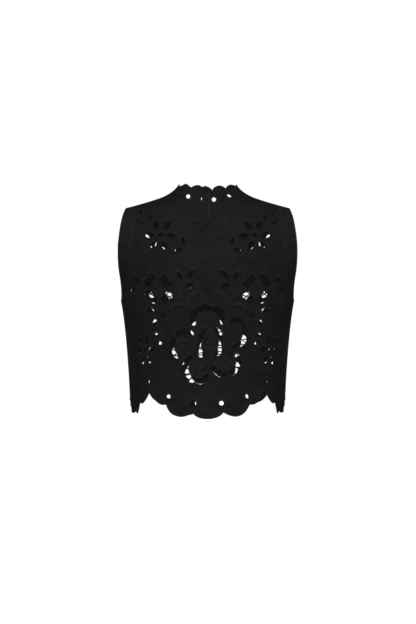 Annabo Celestial Garden Crop Top - Black