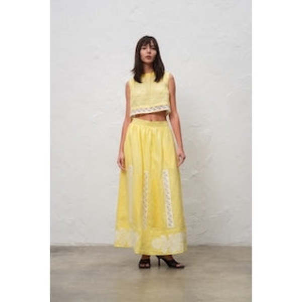 Annabo Desert Rose Maxi Skirt - Yellow