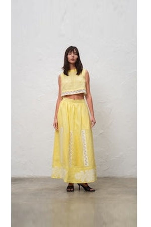 Annabo Desert Rose Maxi Skirt - Yellow