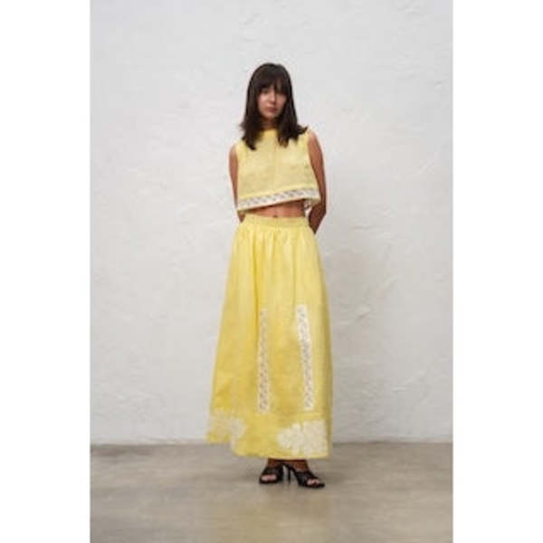 Annabo Desert Rose Maxi Skirt - Yellow