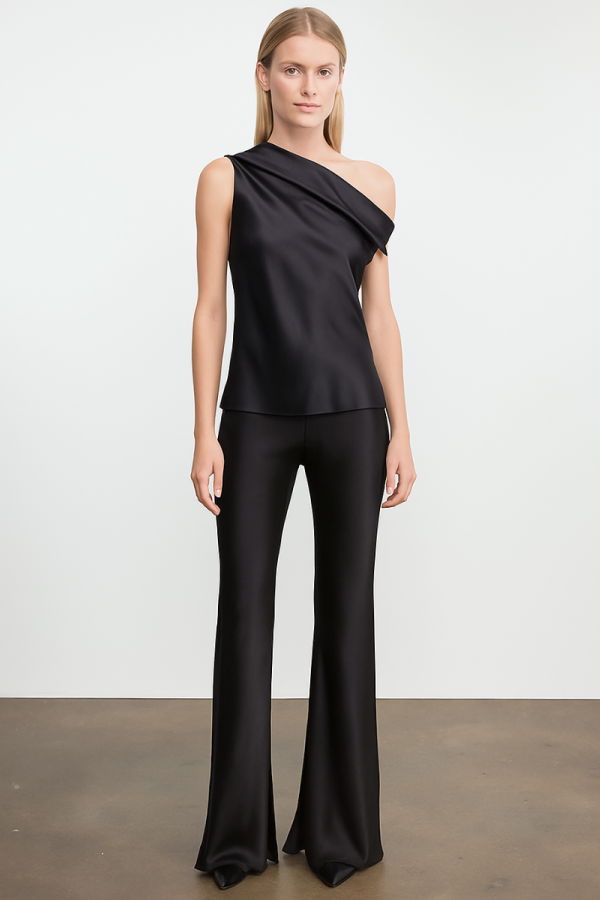 Enza Costa Satin Bias Off-Shoulder Top