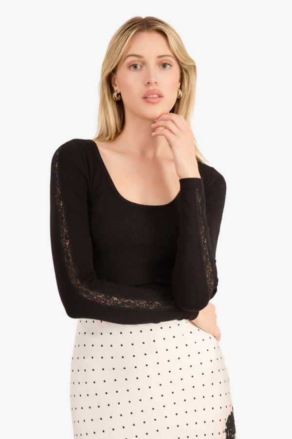 Cami NYC Skylar Rib Knit Top - Black