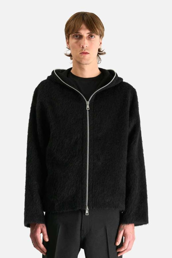 Our Legacy Full Zip Hood Sweater - Black
