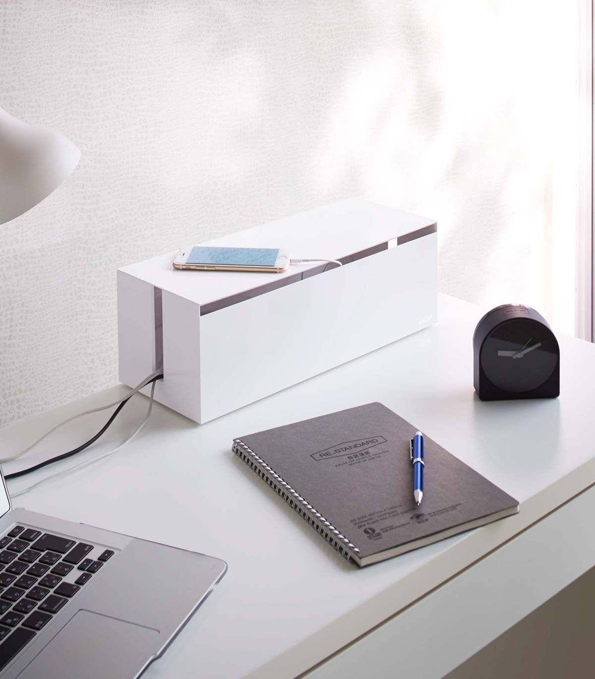 Yamazaki Home Cable Management Box - White/Taupe/Brown - Image 1 of 16