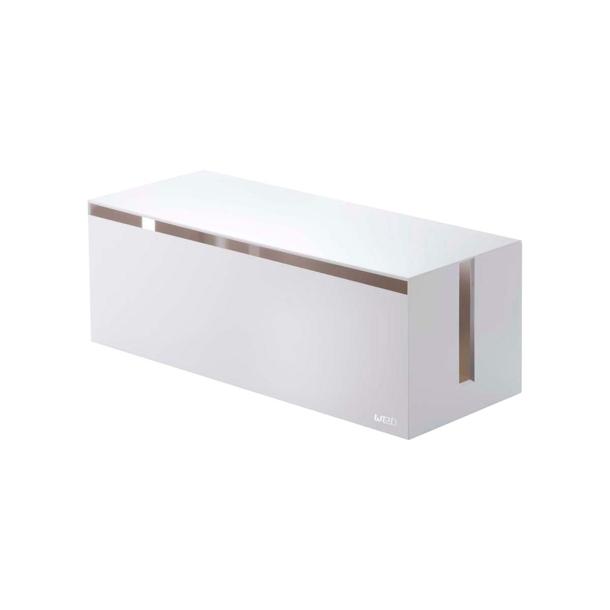Yamazaki Home Cable Management Box - White/Taupe/Brown - Image 6 of 16