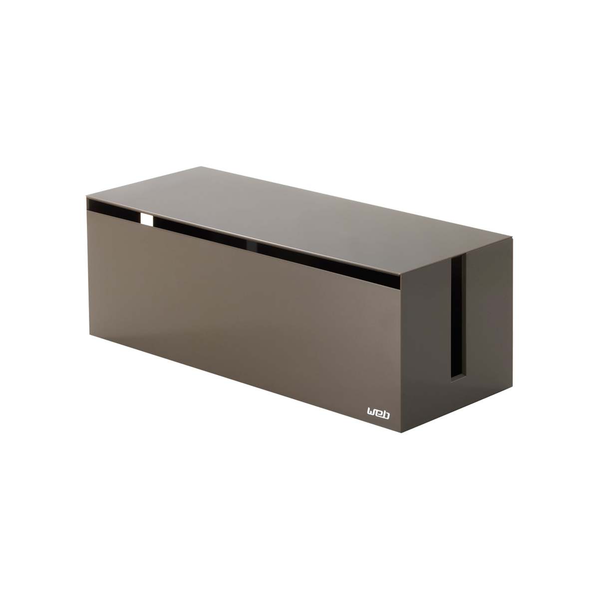 Yamazaki Home Cable Management Box - White/Taupe/Brown - Image 10 of 16