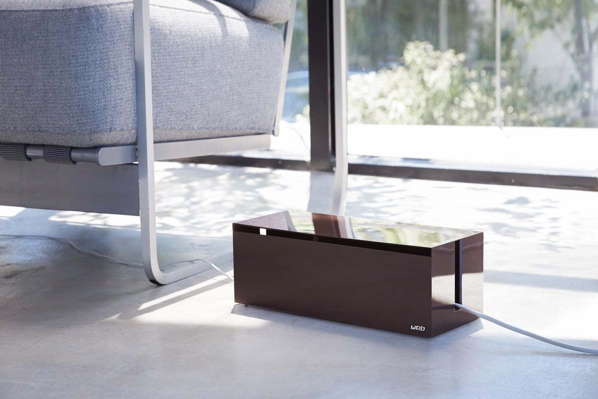 Yamazaki Home Cable Management Box - White/Taupe/Brown - Image 12 of 16