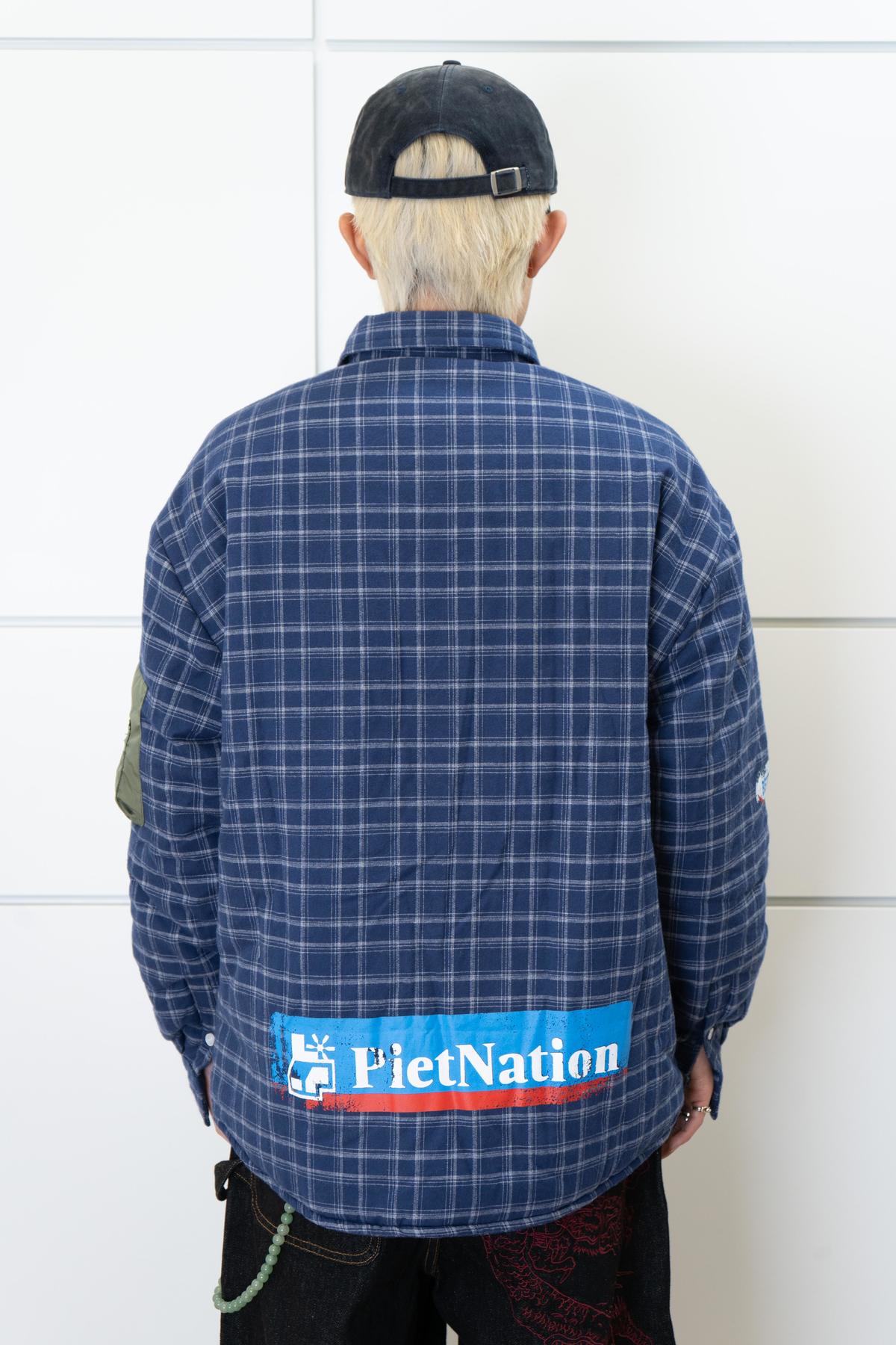 piet Padded Flannel Plaid Shirt - Green - Image 3 of 5