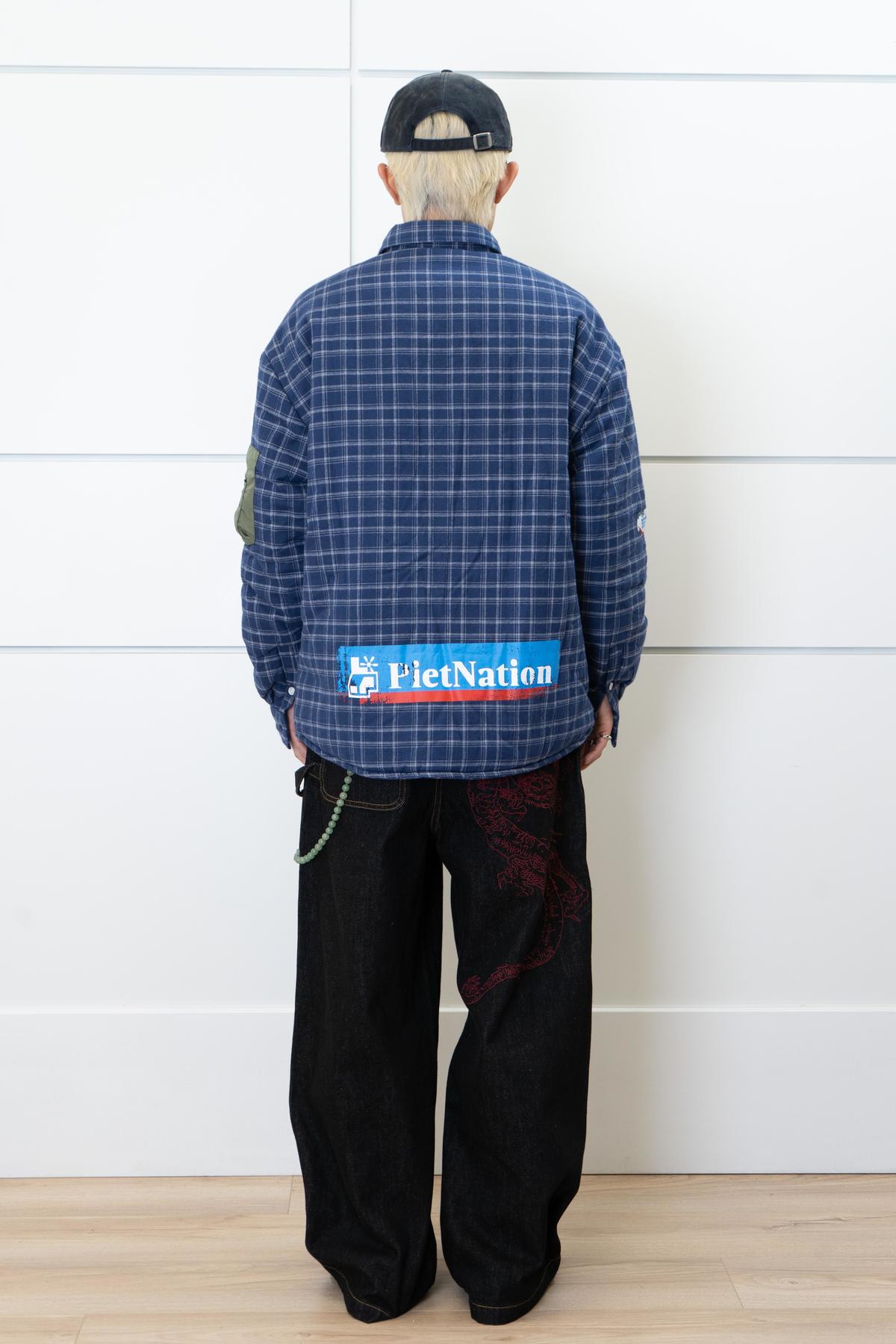 piet Padded Flannel Plaid Shirt - Green - Image 5 of 5