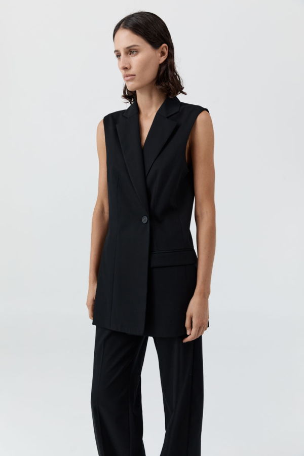 St. Agni Wool Sleeveless Split Blazer