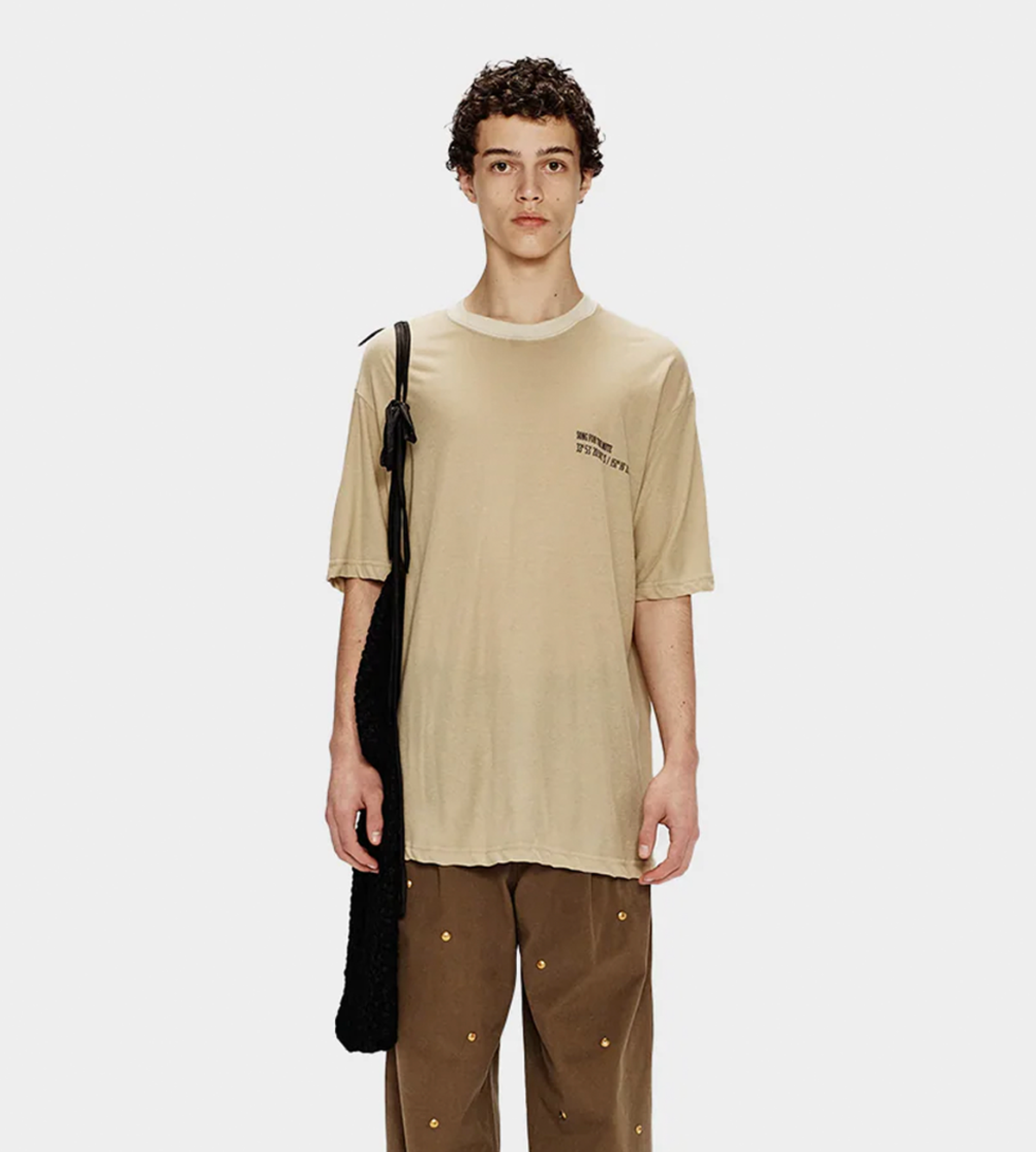 Song for the Mute "Coordinates" Oversized Tee - Beige - Image 1 of 6