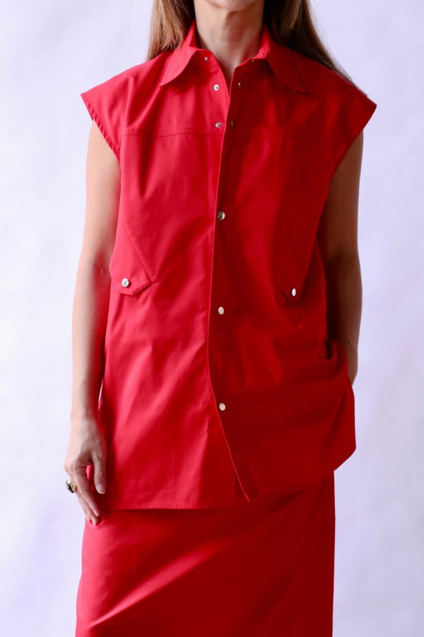 Gauchere Oversized Sleeveless Shirt Top