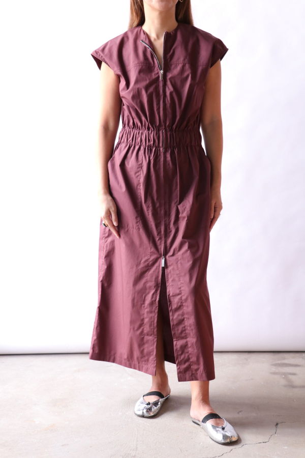Gauchere Sleeveless Cotton Dress - Cherry Red