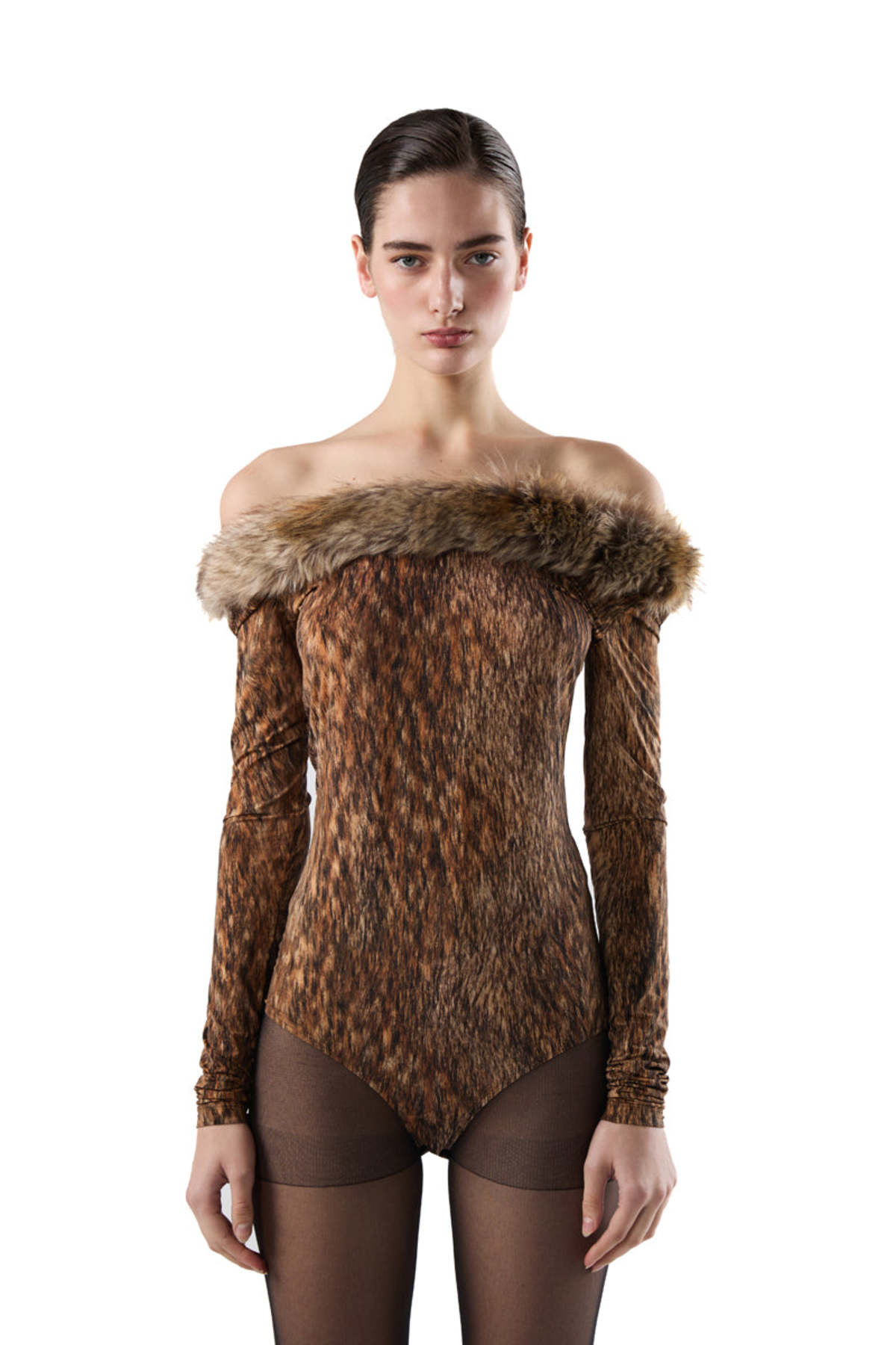 MM6 Maison Margiela Animal-Print Bodysuit - Image 1 of 4